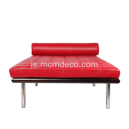 Rauð Barcelona leður Daybed eftirmynd